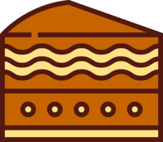 Piece Of Cake Outline Icon Svg Set, Free Vectors File
